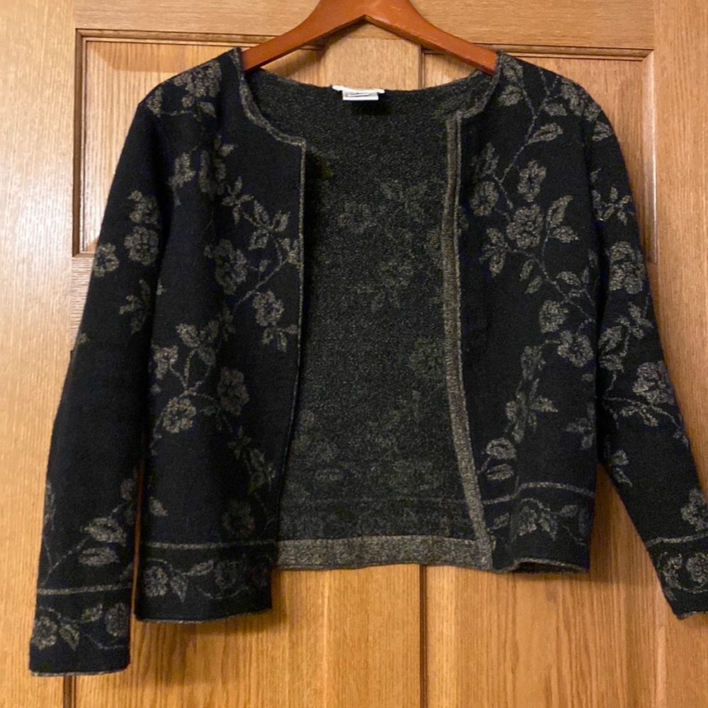 Talbots SP Wool Flowered Cardigan. Lovely detail